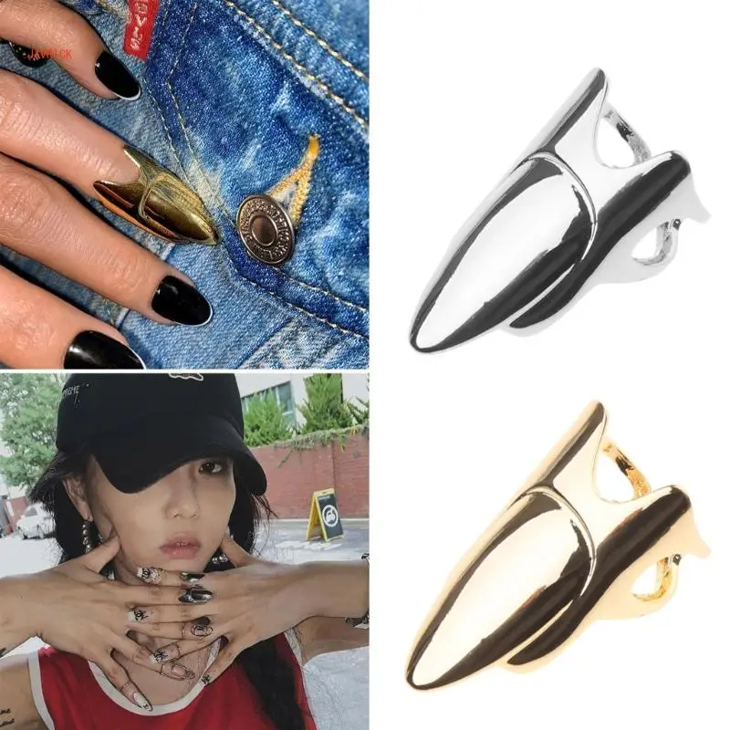 조정 가능한 손가락 끝 네일 링, 네일 아머 링, 여성 소녀 쥬얼리, 합금 소재 쥬얼리 선물