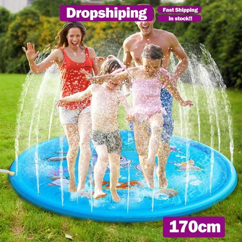 

170cm Play water mat Kids Sprinkler Pad Mat Children Summer Outdoor Water Splash Play Mat Lawn Inflatable Sprinkler Cushion Toy