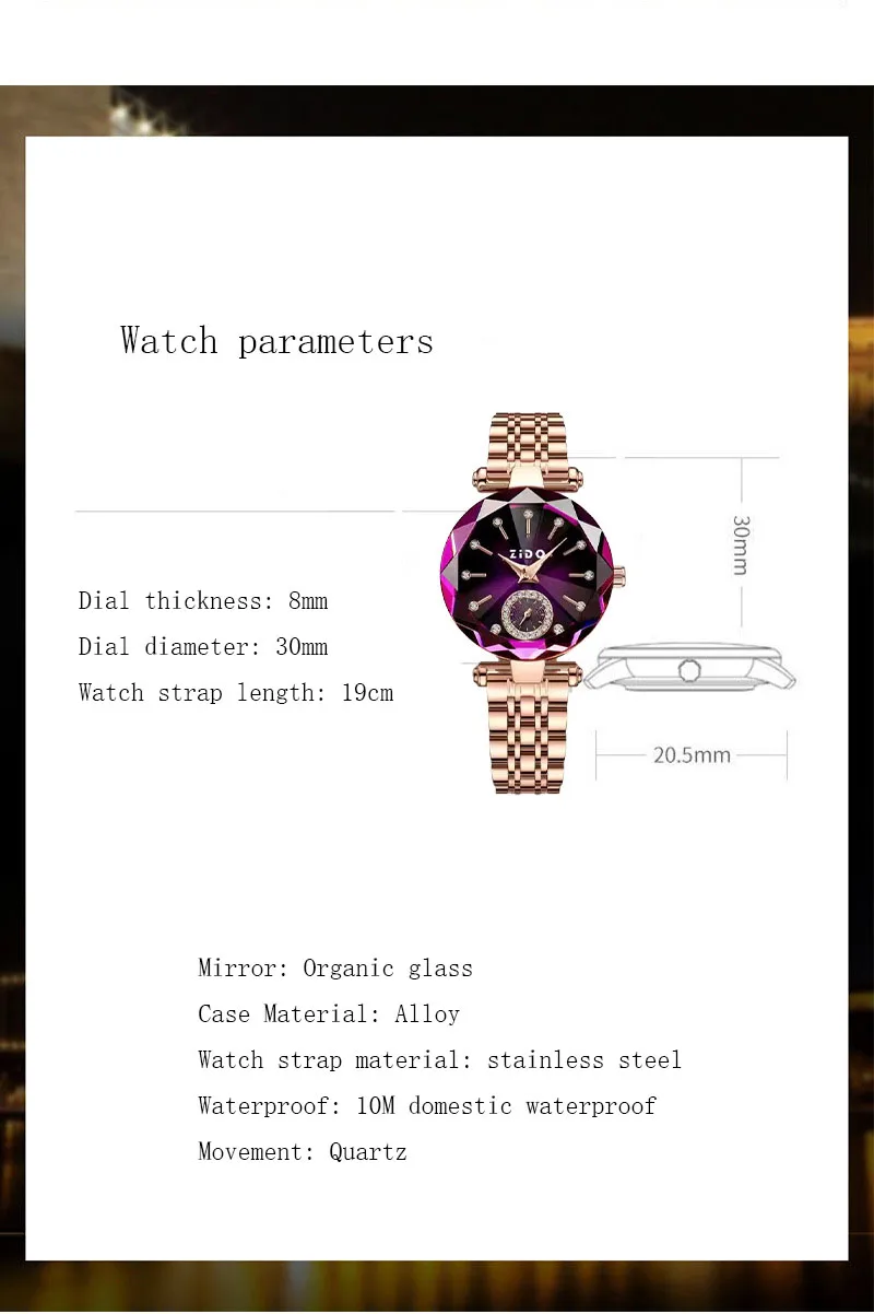 Relógio de quartzo feminino pulseira de aço design elegante_voghion.com