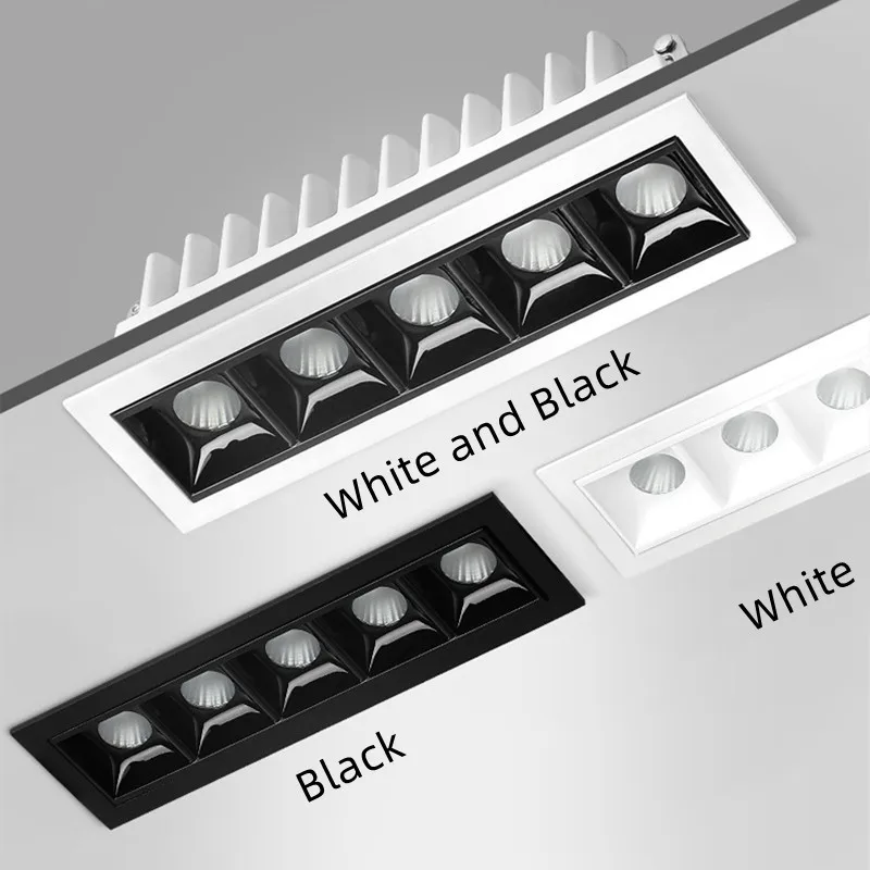Dimmable Recessed Ceiling COB Spot Led Down light Grille Light 110V 220V Indoor lighting Square Led Linear Light led downlight,recessed ceiling spotlight