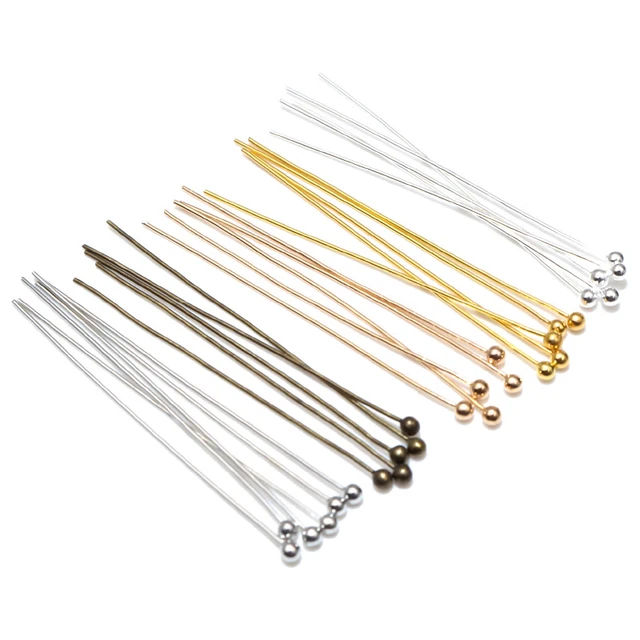 200Pcs Bronze Ball Head Pins 25mm Wire Head Pins 24 Gauge Brass Head Pins  for DIY Craft Jewelry Making 