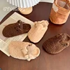 Warm Shearling Birken Clog Sandals Baby Girl Brand Design Lambswool Mules Toddler Kid Soft Cork Sole Elasic Band Fur Slide Shoes 1