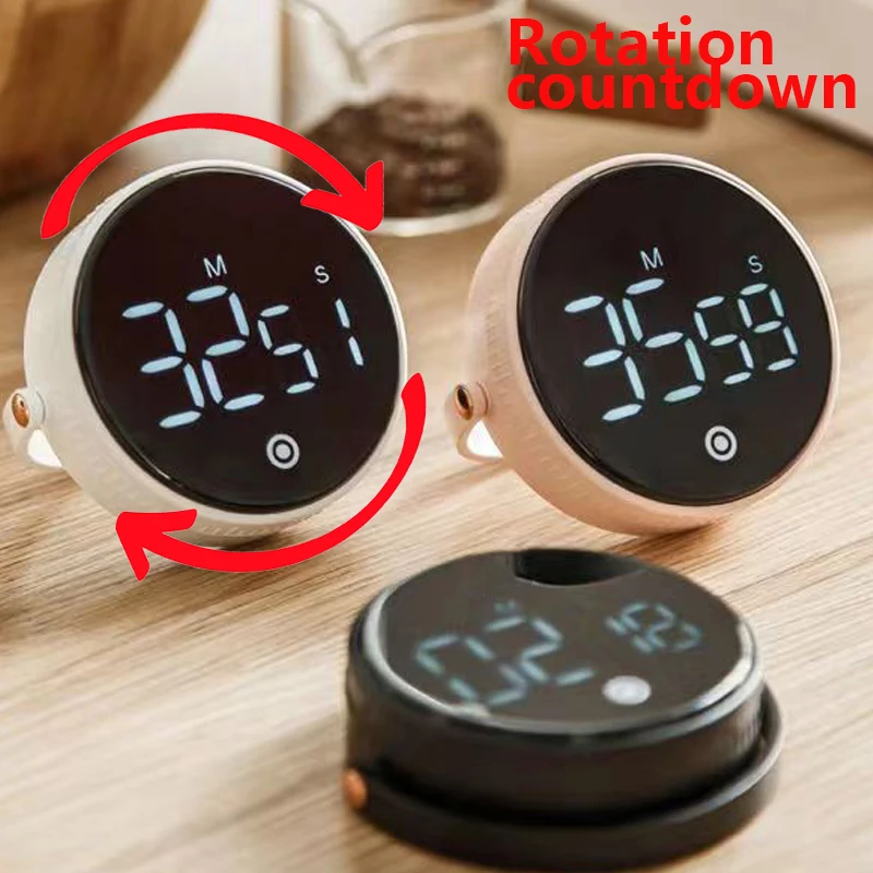 Magnetic Kitchen Led Mute Timer Kitchen Countdown Timer Self Regulated  RotaryTimer Suction Beauty Movement Reminder - AliExpress