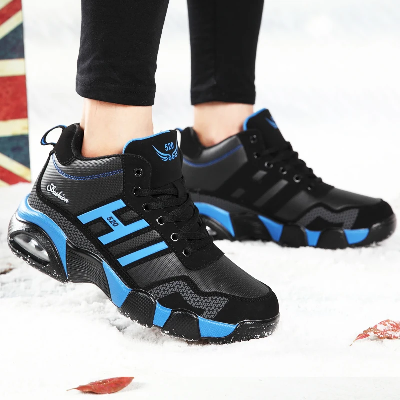 Outdoor Boots Chelsea Boots Winter PU Leather Boots Men Sneakers Waterproof Warm Trekking Work Casual Shoes Man Autumn Anti-slip High-top Hiking Sports
