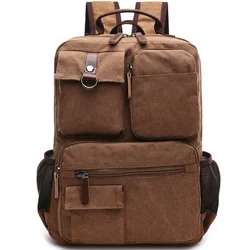 Men Laptop Backpack Rucksack Canvas School Bag Travel Backpacks for Teenage Male Bagpack Computer Knapsack Bags Computer Bag