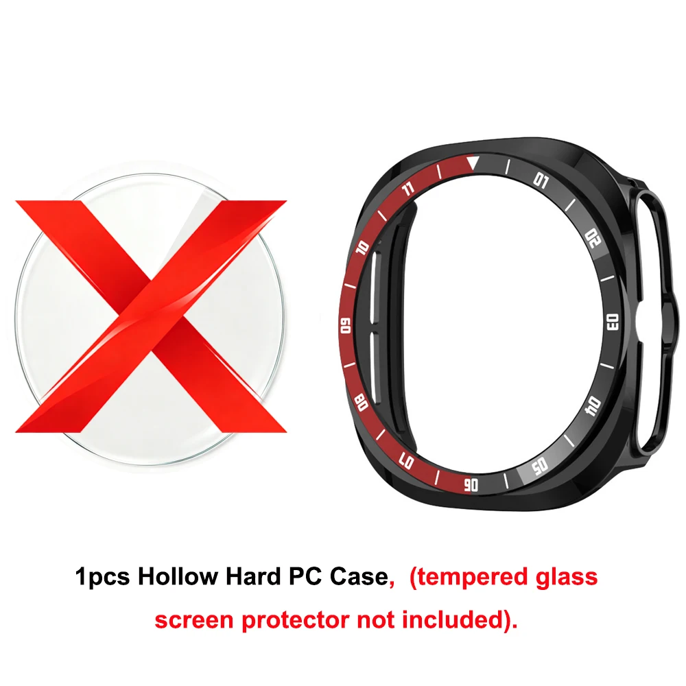 Enhanced Tempered Glass + PC Protective Case for Smartwatch - Durable Bumper Screen Protector