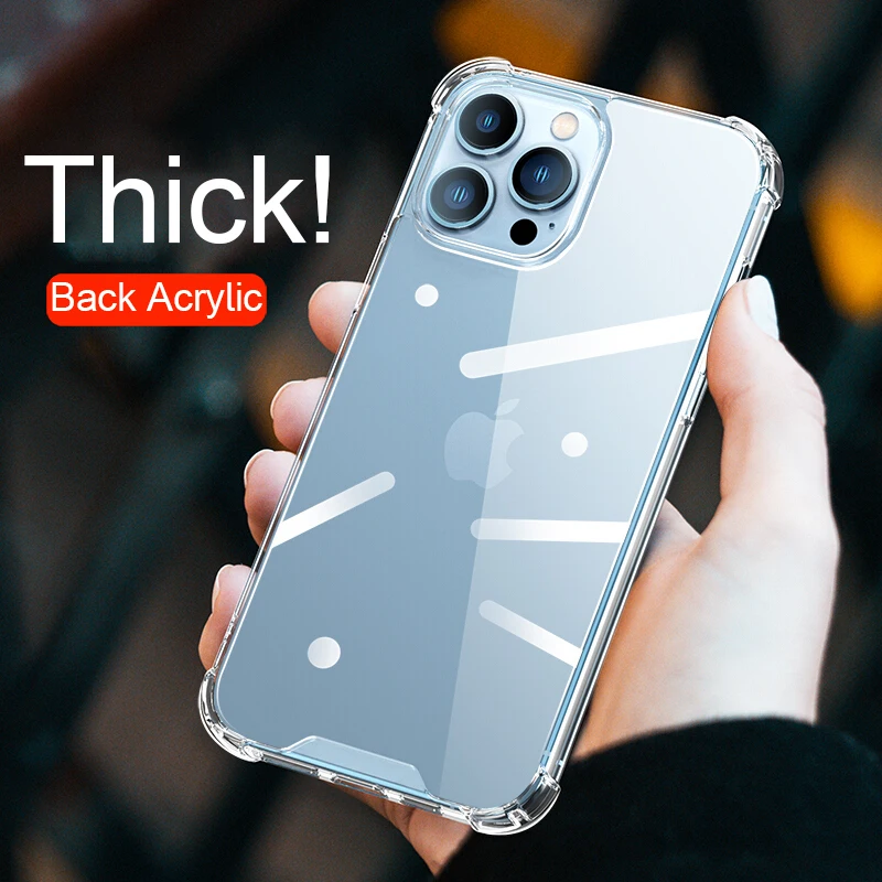 Прозрачный противоударный силиконовый чехол-бампер для iPhone 11 12 13 Pro Max X XR XS 7 8 Plus