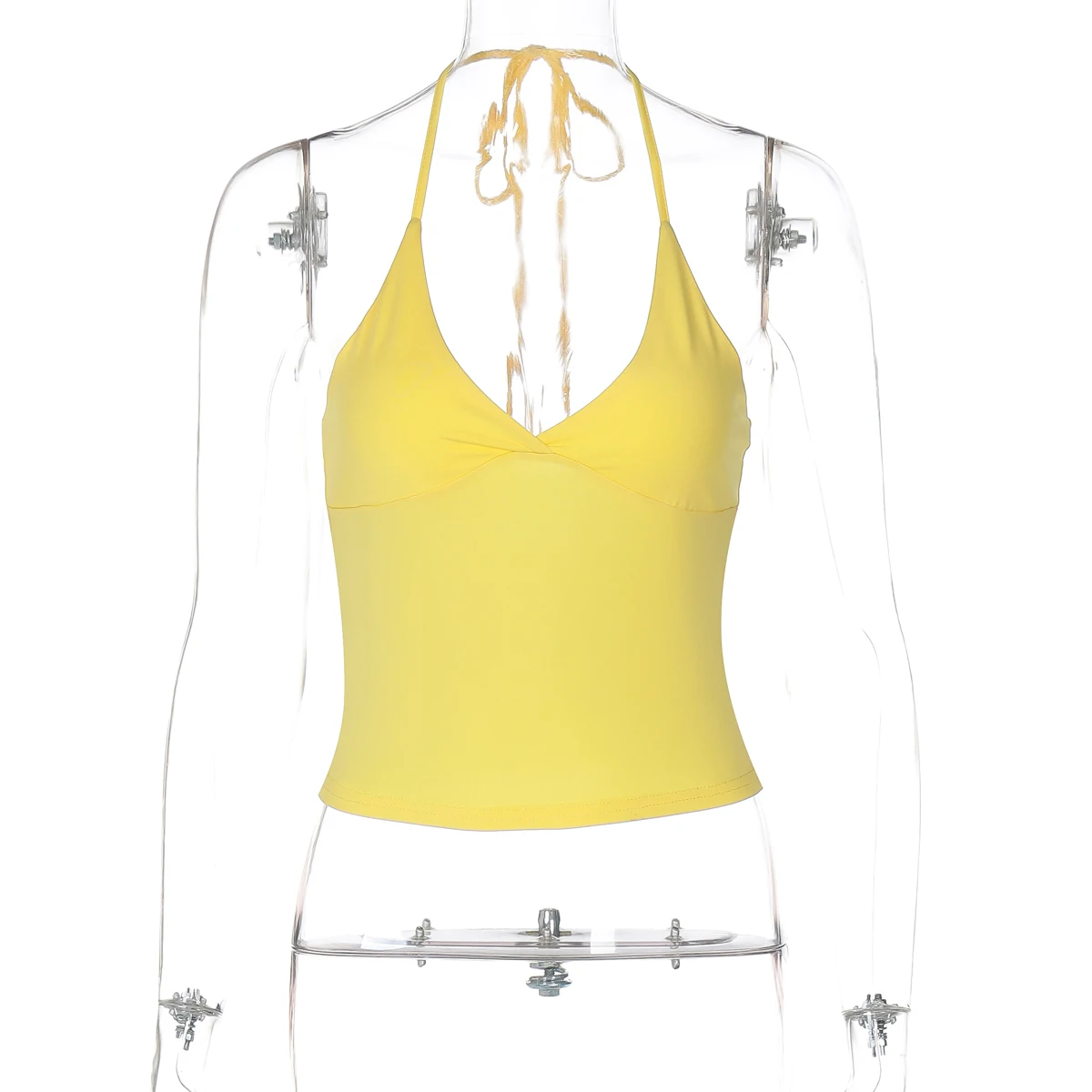 Hugcitar Solide Halter-Backless Bandage Sexy Schlank Crop Camis Top 2025, Sommer Frauen Mode Y2K Kleidung Streetwear Festival Club – Detail 12