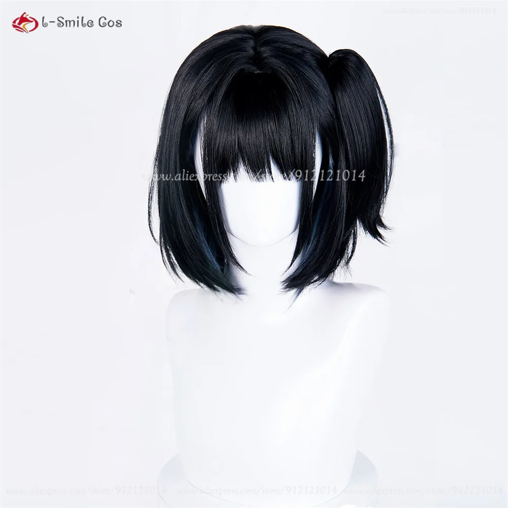 Qiao Ling Rin Jo Cosplay Perücke Schwarz Synthetik Hitzeresistent Anime Halloween 12