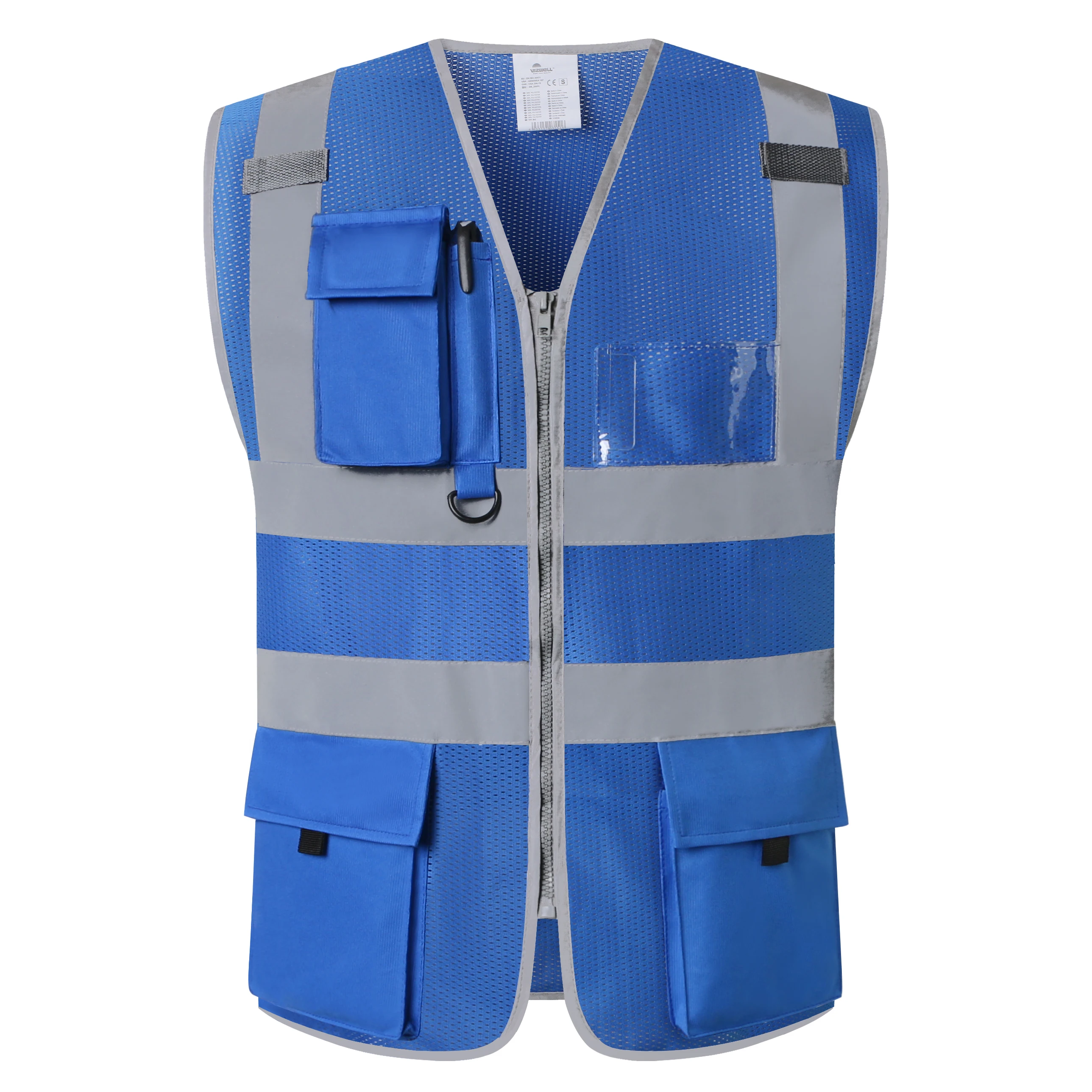 Workwear Mesh Vest With Zipper and pockets for Men And Women Warehouse Working Wear Work Vest reflective vest safety vest high visibility vest