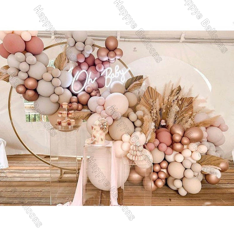 

Round Wedding Balloons Pink Boho Balloon Arch Kit Garland Birthday Baloon Chain Set for Decoration Items Girl Party Bride to Be