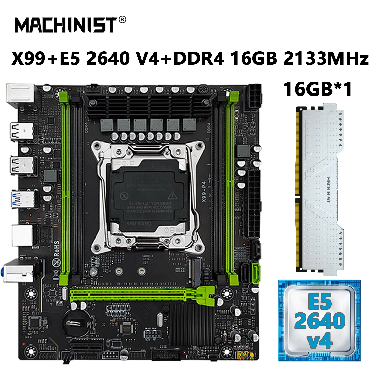 Machinist x99 motherboard combo kit lga 2011 3 processor intel xeon e5