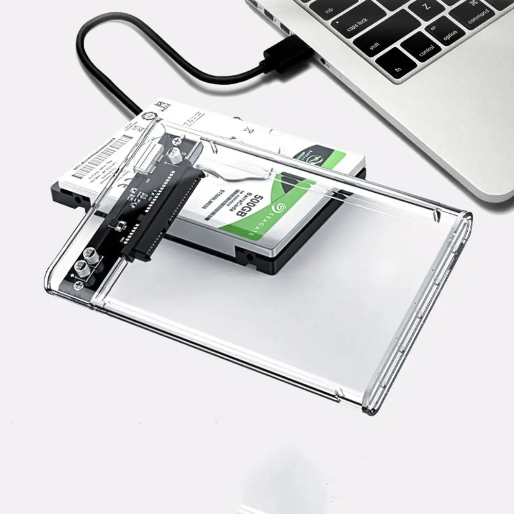 Caixa de Disco Rígido Externo Transparente Caixa de Disco Rígido Gabinete Sata para Usb 3.0 Tipo-c 3.1 Móvel 2.5 - Imagem 3