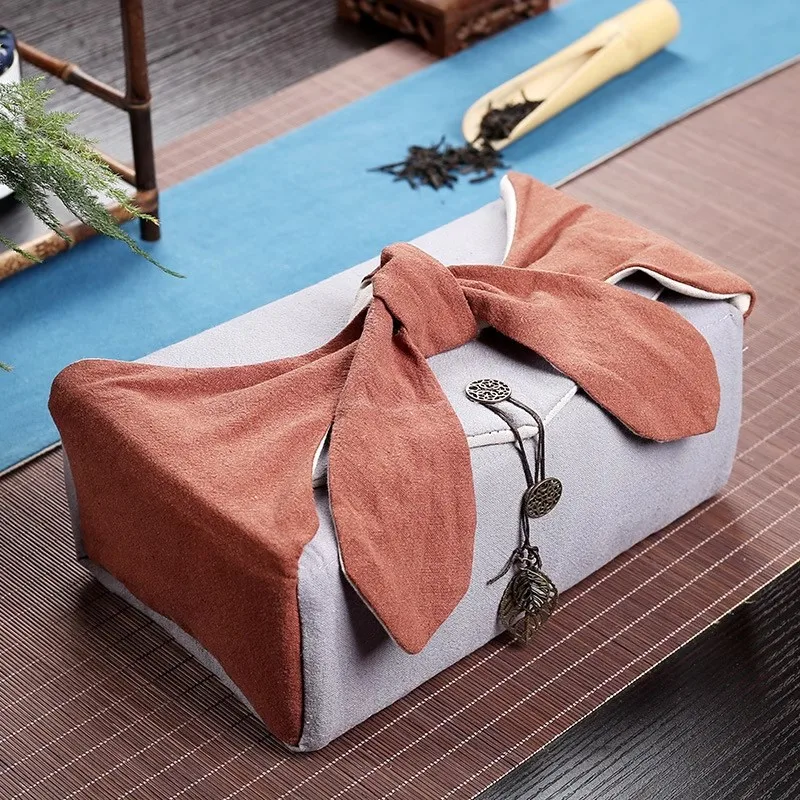 Portable Travel Camp Teaware Storage Bag For Teapot Tea Tray Cup Cotton Linen Tea Cozies Ceremony Accessories As Gifts