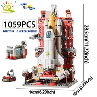 HUIQIBAO Space Aviation Manned Rocket Building Blocks With Astronaut Figure City Aerospace Model Bricks Children Toys for Kids 2