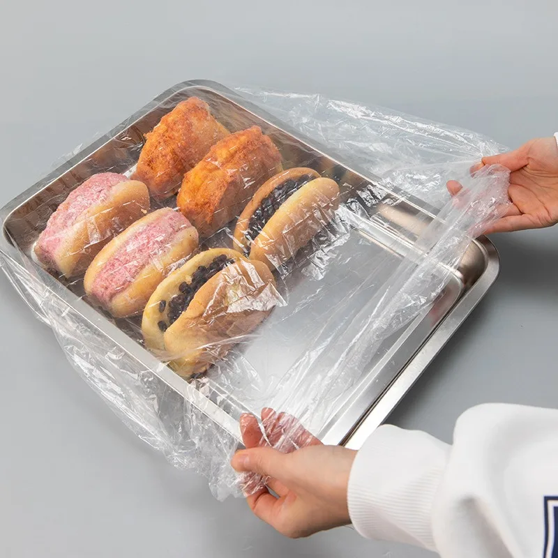 Food Cover 38/50/70/100/120cm Disposable Food Cover Saran Wrap Elastic Platic Bags Fresh-keeping Cover Kitchen Storage