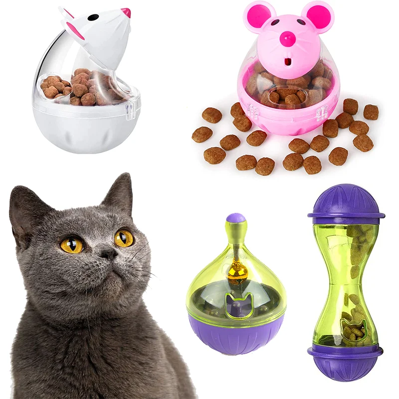 Cat Mice Food Tumbler Cat Food Toy Ball Interactive Cat Food Feeder