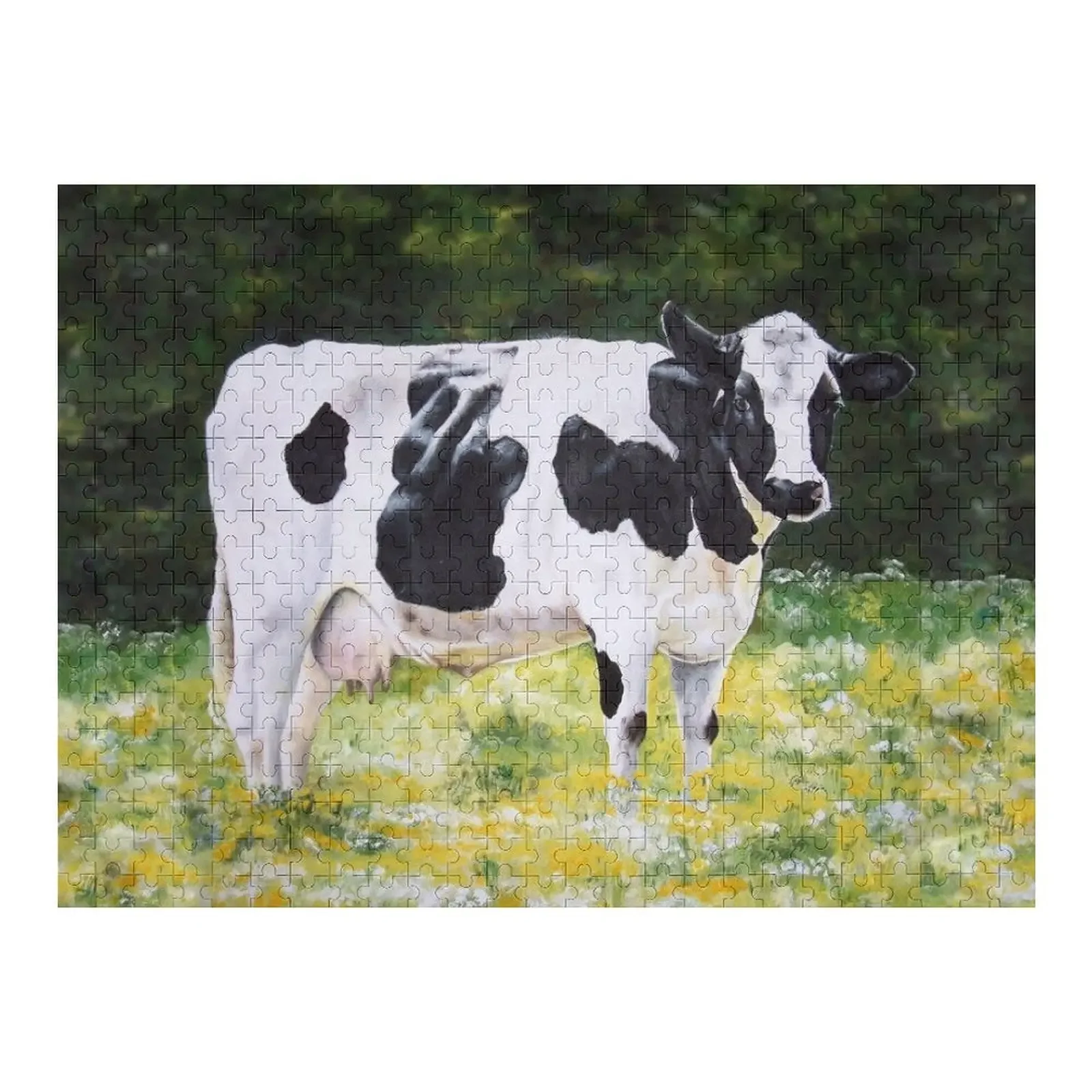 

Holstein Friesian cow in a field of buttercups and daisies Jigsaw Puzzle Custom Gifts Christmas Toys Personalised Jigsaw Puzzle