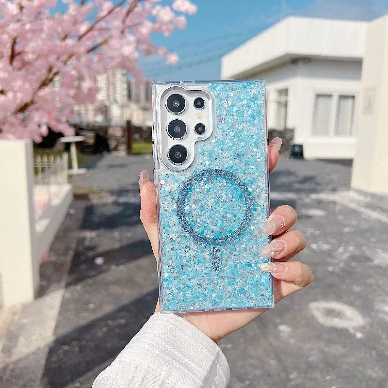 Fashionable Shiny Magnetic Wireless Charging Phone Case