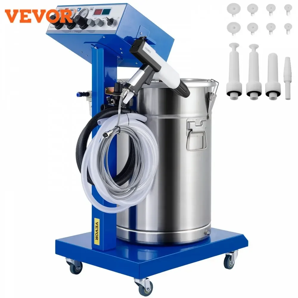 

VEVOR Electrostatic Powder Coating System Machine with Control Panel Pump and Spray Gun Paint Equipment for Industries