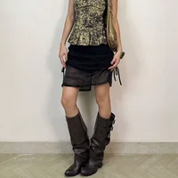 Brand New High Quality Wasteland style Vintage y2k Detachable Knee High Boots Barrel Maillard Trouser Leg Boot Women Black Shoes - Image 3