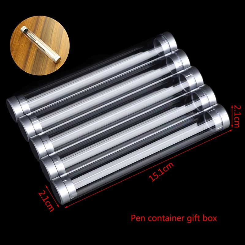 Stationery Box Crystal Transparent Plastic Pen Box Gift Box Metal Pen Transparent Case