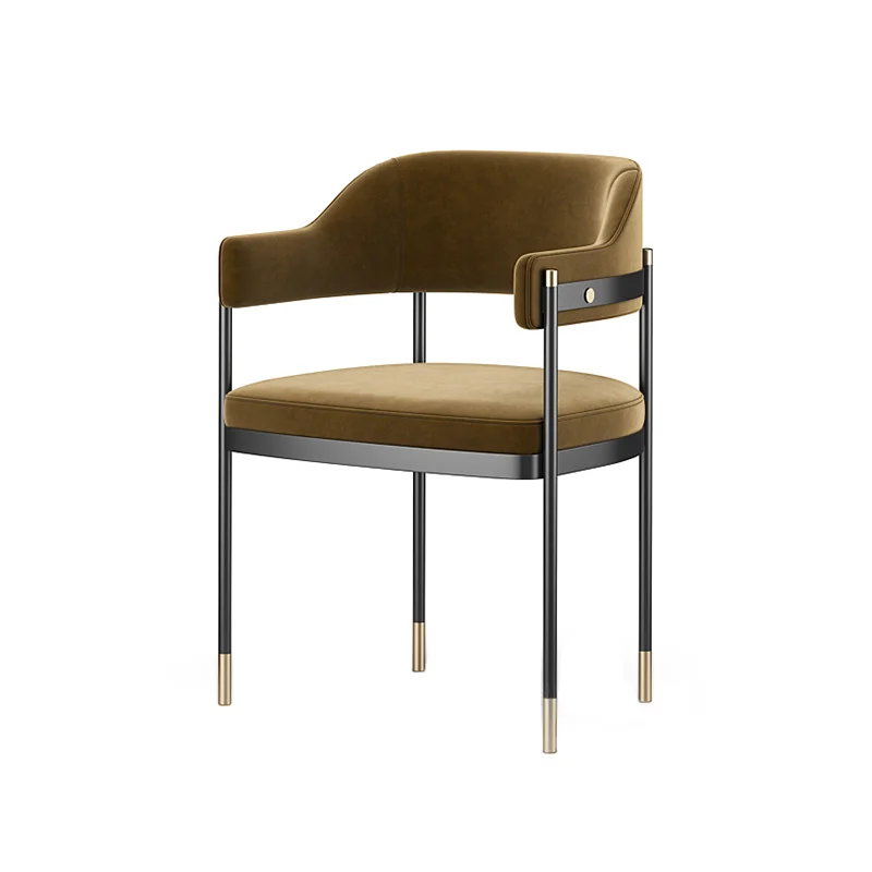

Nordic Modern Dining Chairs Luxury Comfprtable Bedroom Lounge Chairs Metal Mobile Sillas De Comedor Soft Chair With Backrest