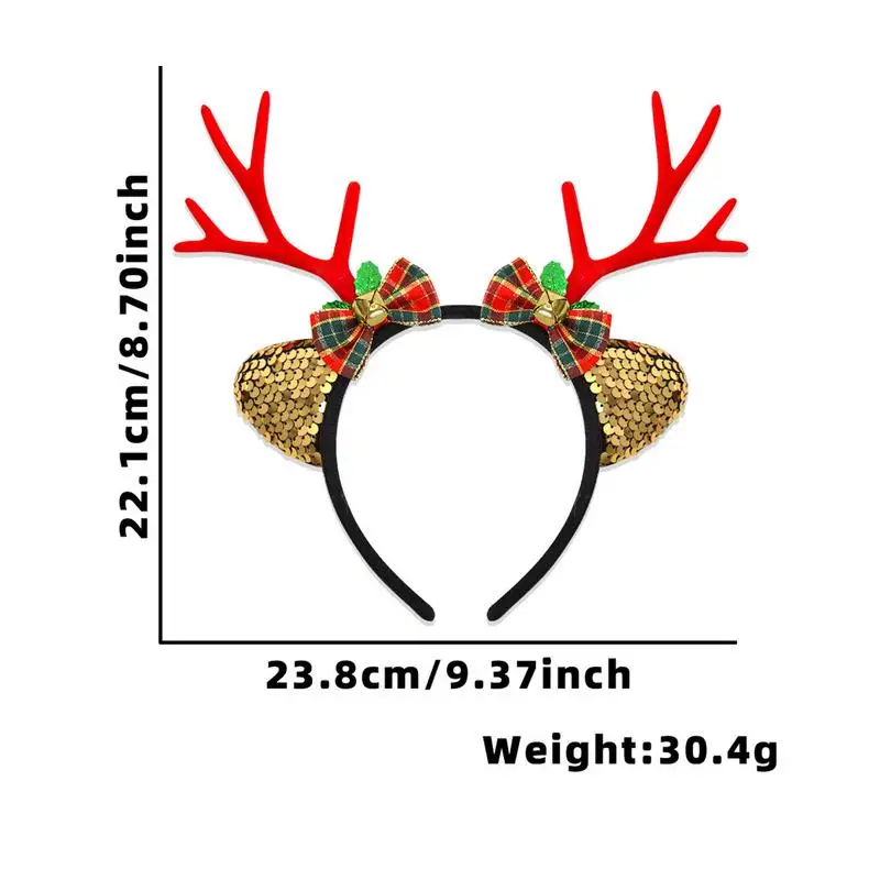 Christmas Antler Headband Soft Christmas Deer Headwear Stylish Reindeer Antlers Headband Adults Kids Deer Antler For