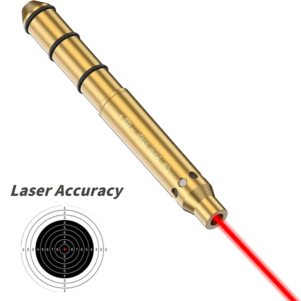Tactical Laser Bore Sight Red Dot Laser Pointer Collimator Cartridge Boresighter for Pistols .177/.22LR/.223 Rem/9mm/7.62mm Cal