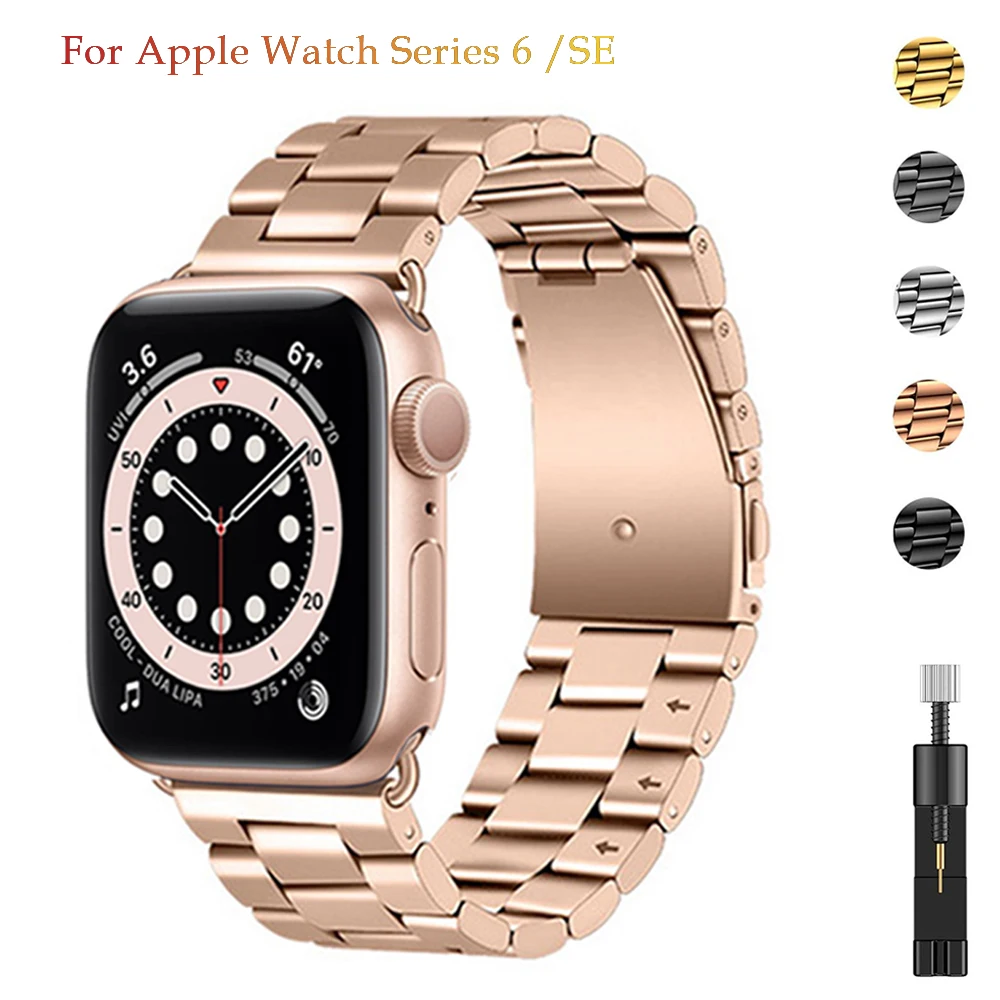 Metal Strap for Apple Watch 6 SE 5 4 3 2 44mm 40mm 42mm 38mm Stainless