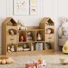 Castle Shape Children's Bookshelf,Kids Toy StorageOrganizer Kids Bookcase Display CaseMultifunctional Storage Cabinet Bookshelf 4