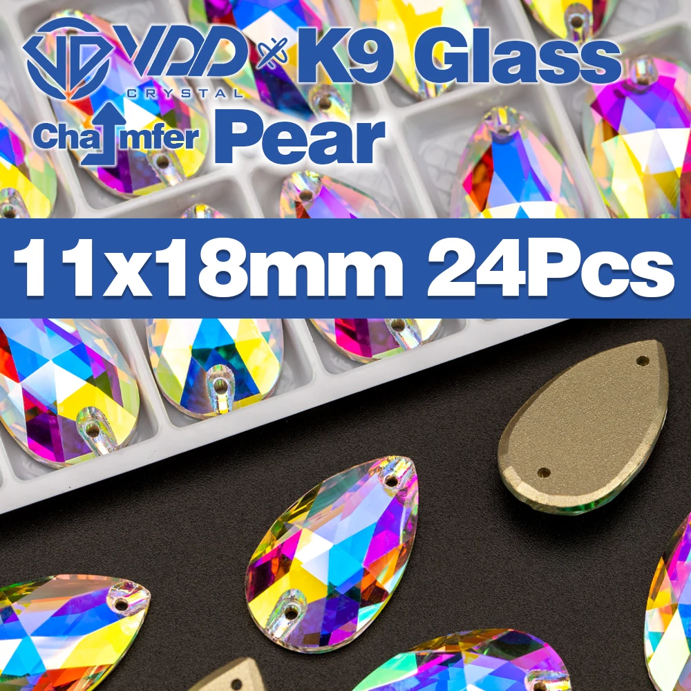 Premium K9 Glass Sew-On Rhinestones - Top Quality Crystal AB Flatback Stones for Clothing and Wedding Accessories