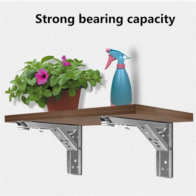 8/10/12/14Inch Adjustable Wall Mounted Triangle Folding Angle Bracket Bench Table Shelf Bracket Furniture Heavy Support Hardware