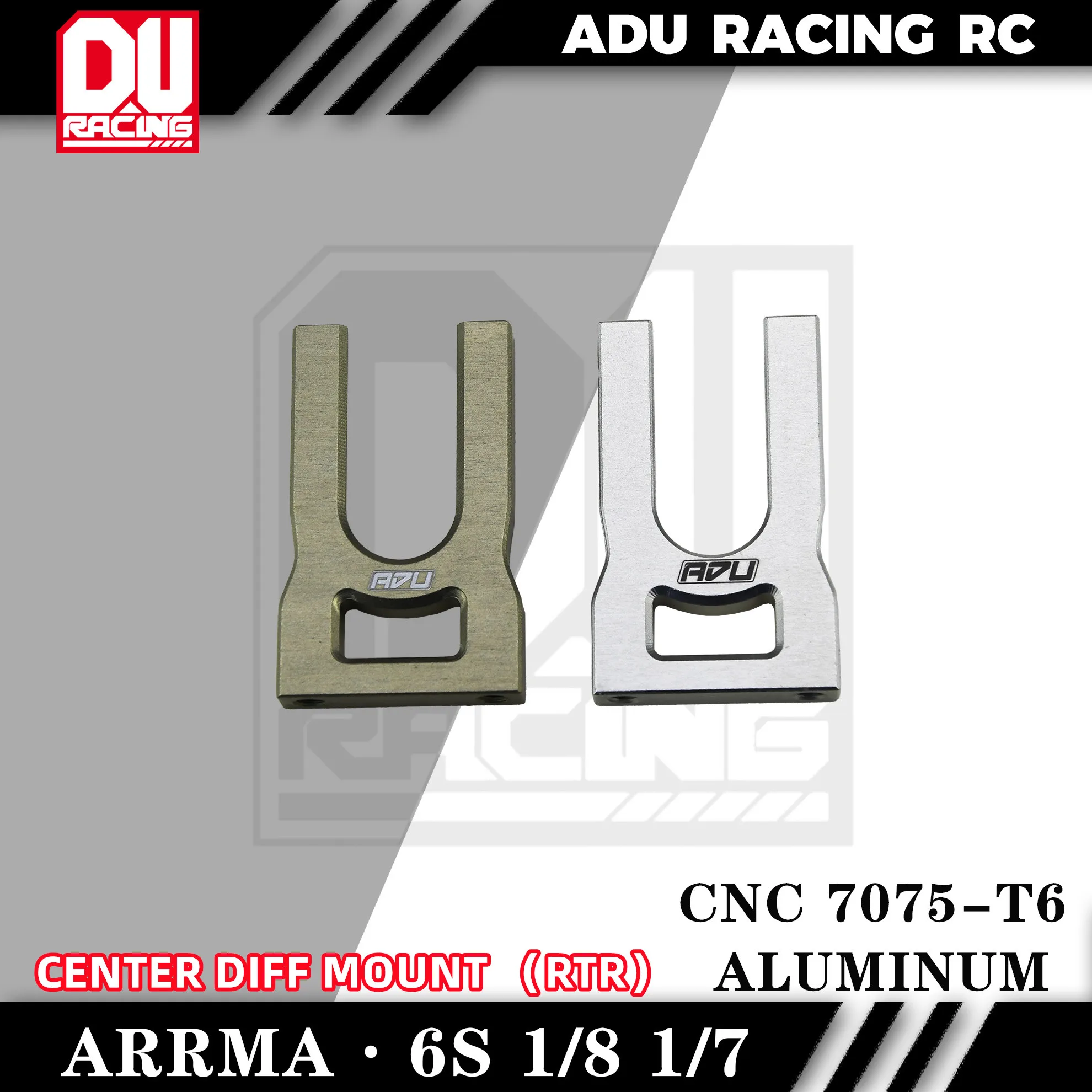 

ADU Racing CENTER DIFF MOUNT CNC 7075 T6 ALUMINUM FOR ARRMA 6S 1/8 AND 1/7 RTR