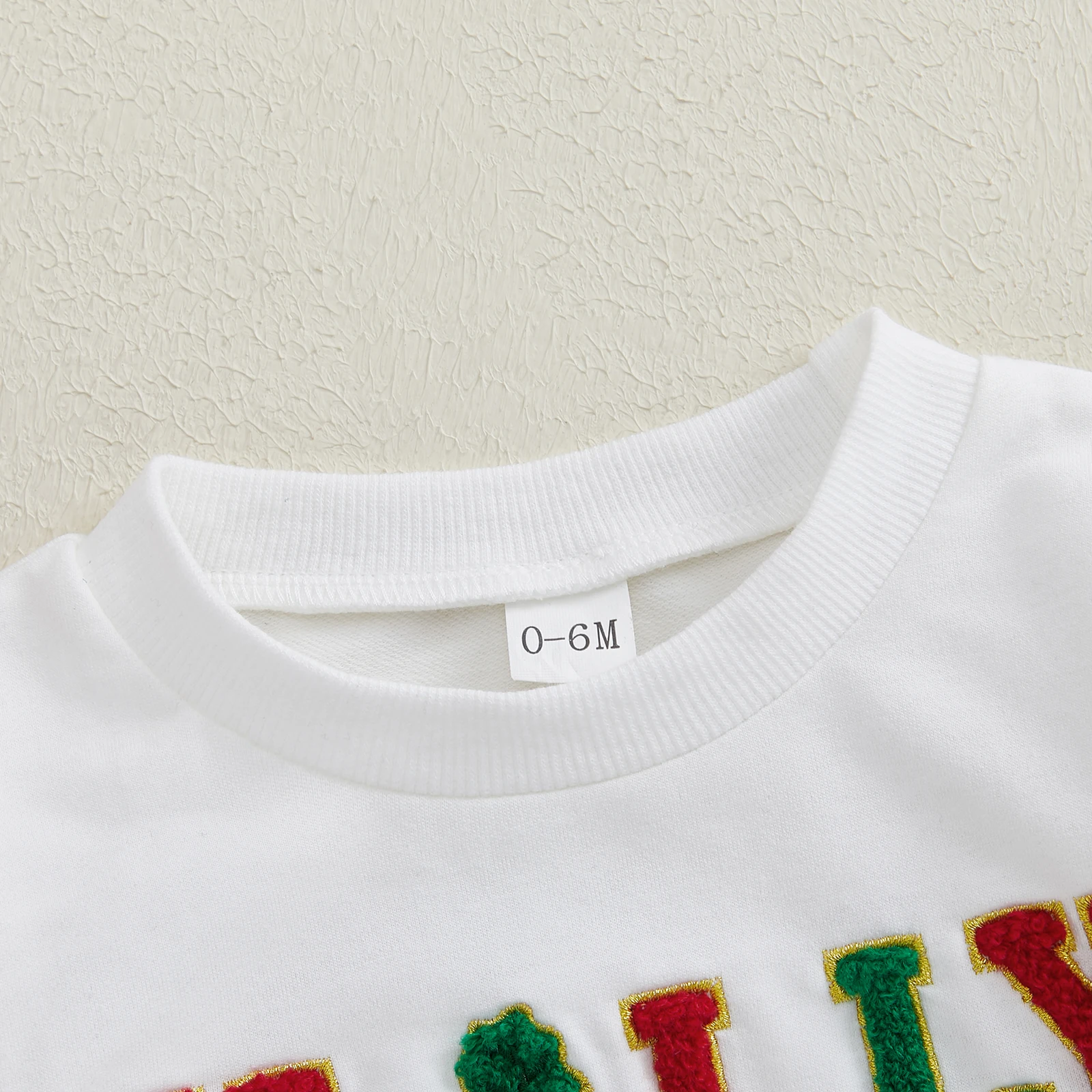 Newborn Baby Boy Girl Christmas Sweatshirts Santa Holly Leaf Embroidery Long Sleeve O Neck Pullovers Toddlers Fall Winter Tops