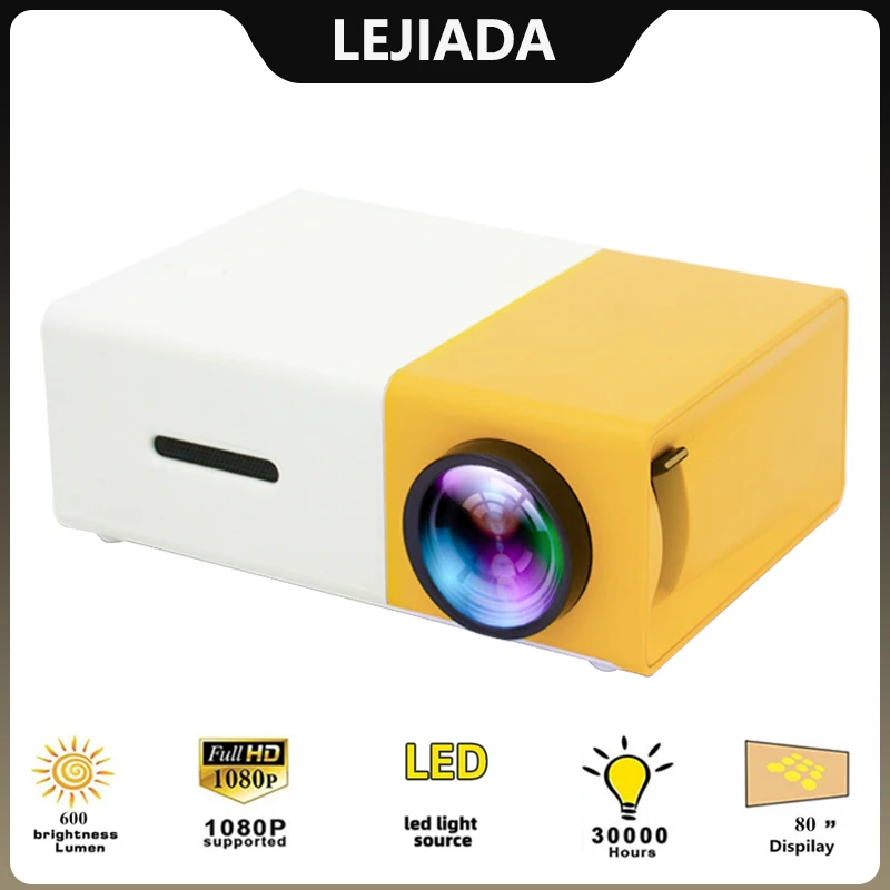 

LEJIADA YG300 Pro LED Mini Projector Support 1080P Proyector HDMI-Compatible USB Audio Portable Home Media Video Player Projetor