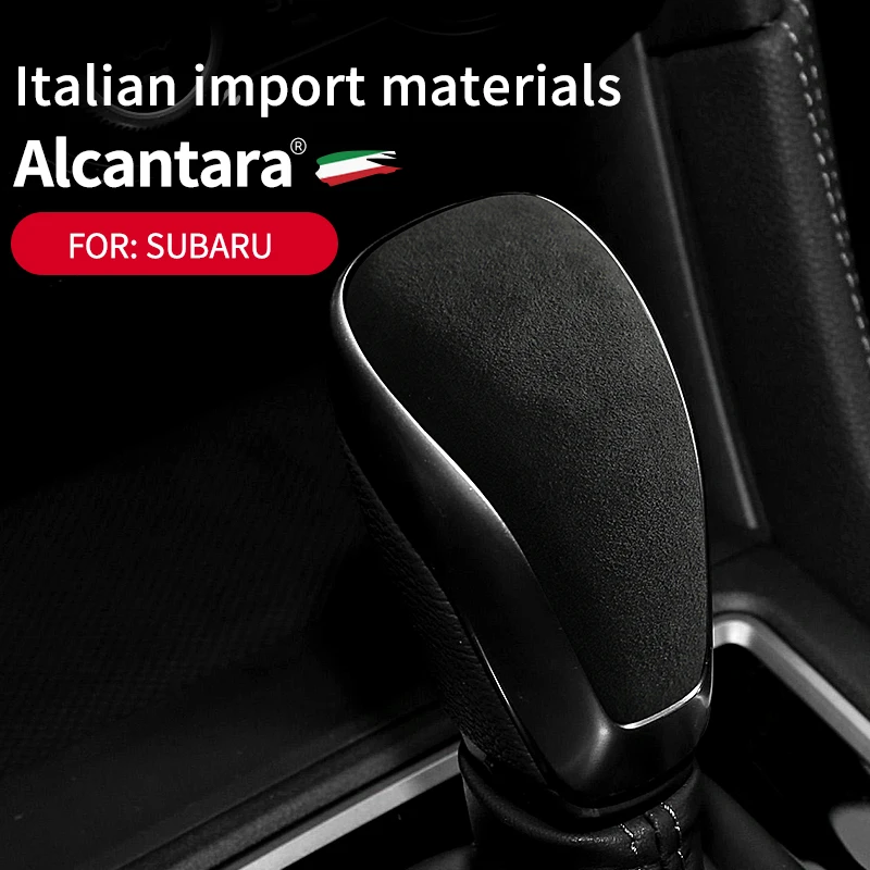 

For Subaru Forester XV Crosstrek Outback 2018-IN Car Alcantara Suede Gear Shift Knob Cover Gearbox Lever Protective Case Frame
