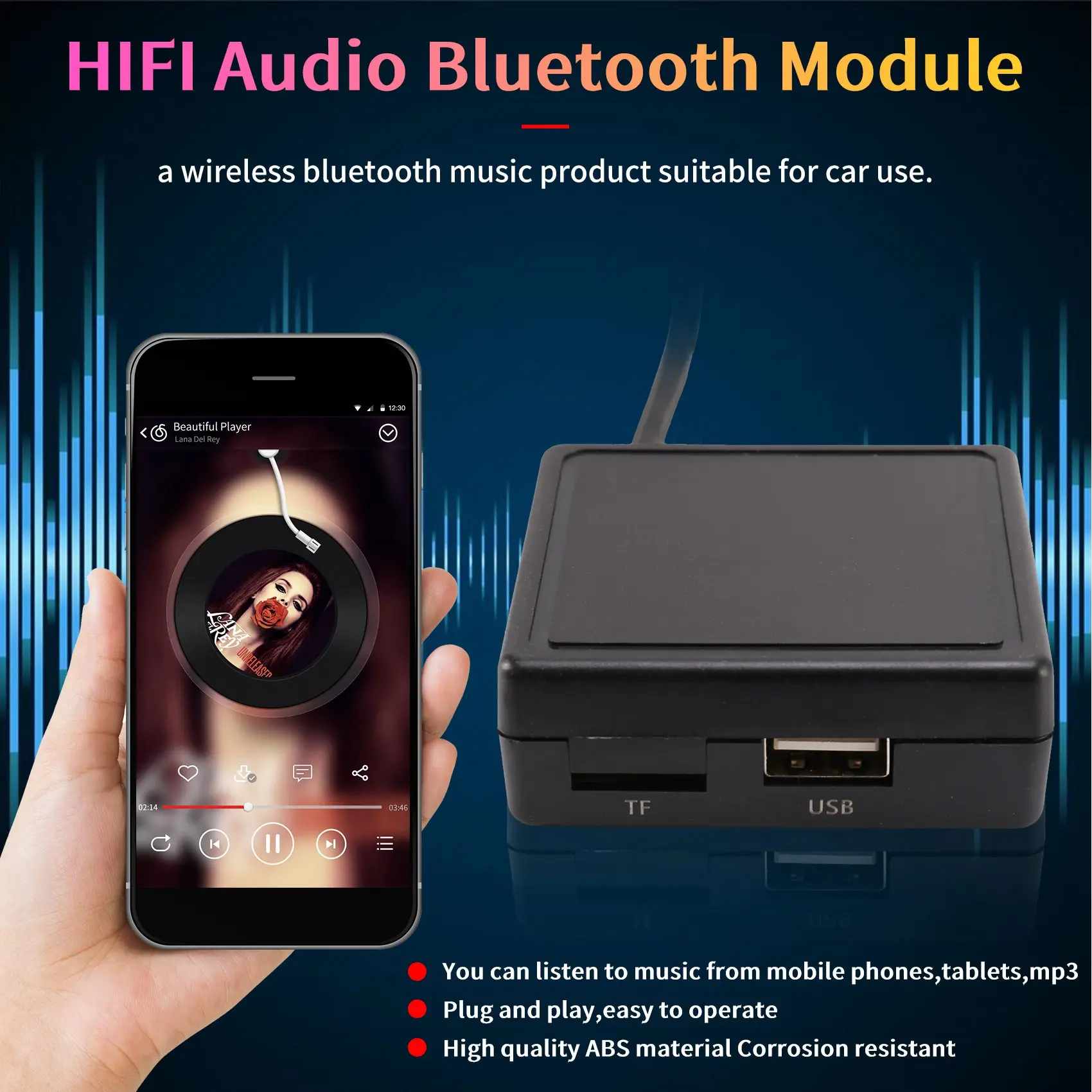 ڵ HIFI   5.0  AUX ũ ̺   ׷, Ʈο C2 Ǫ 307 408 807 1007