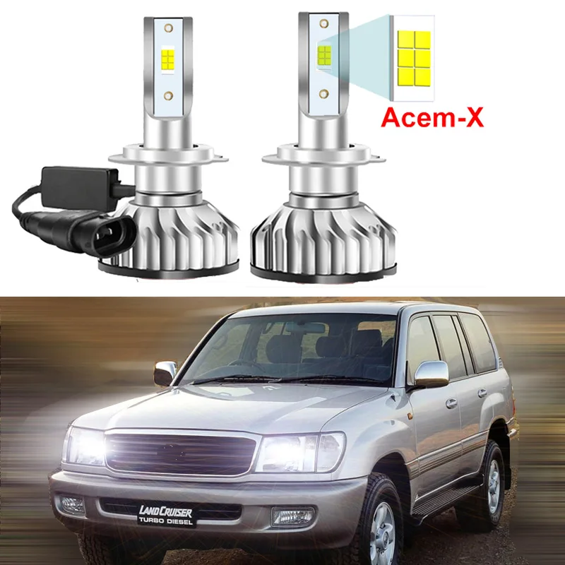 2Pcs Car Led Headlight Bulbs For Toyota Land Cruiser 100 Series (100