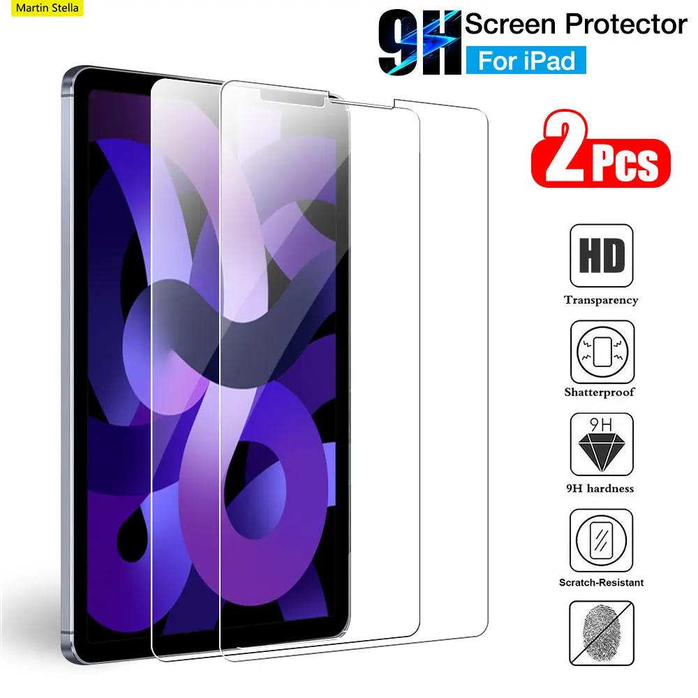 

2Pcs Tempered Glass Screen Protector Cover For Apple Ipad Air 5 4 2022 Pro 11 2018 9.7 Inch Ipad 10.2 6th 5th Gen Tempered Film