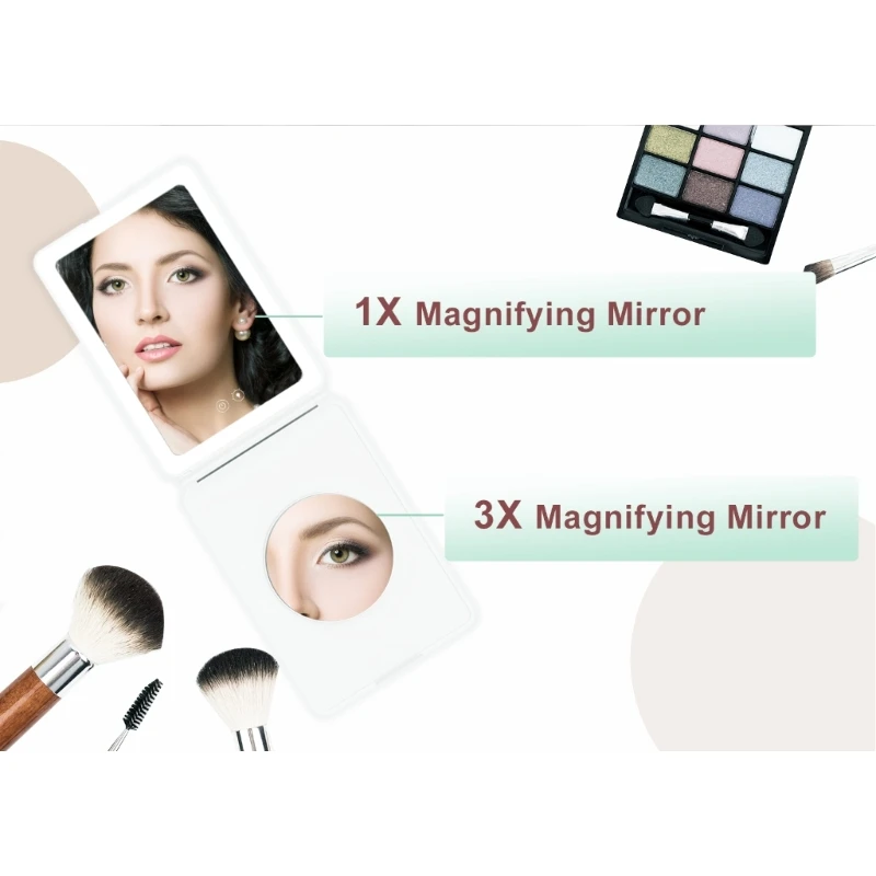 72개의 Led 조명 휴대용 조명이 포함된 충전식 여행 메이크업 화장대 돋보기