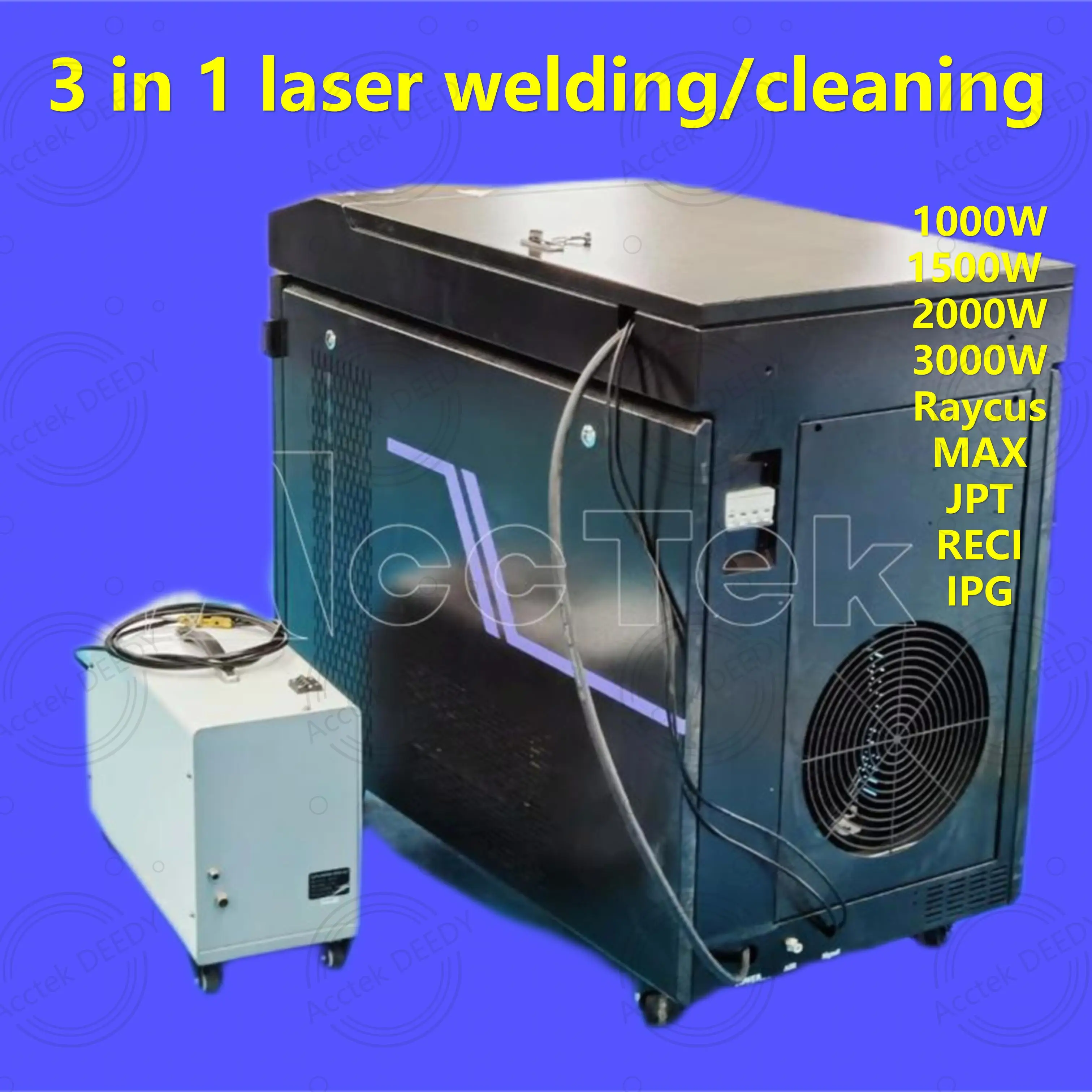 ACCTEK Multifunction Portable 3 In 1 4 In 1 Fiber Laser Mild Steel Laser Welding Machine Welder With Price AKQH-1000 1500 3