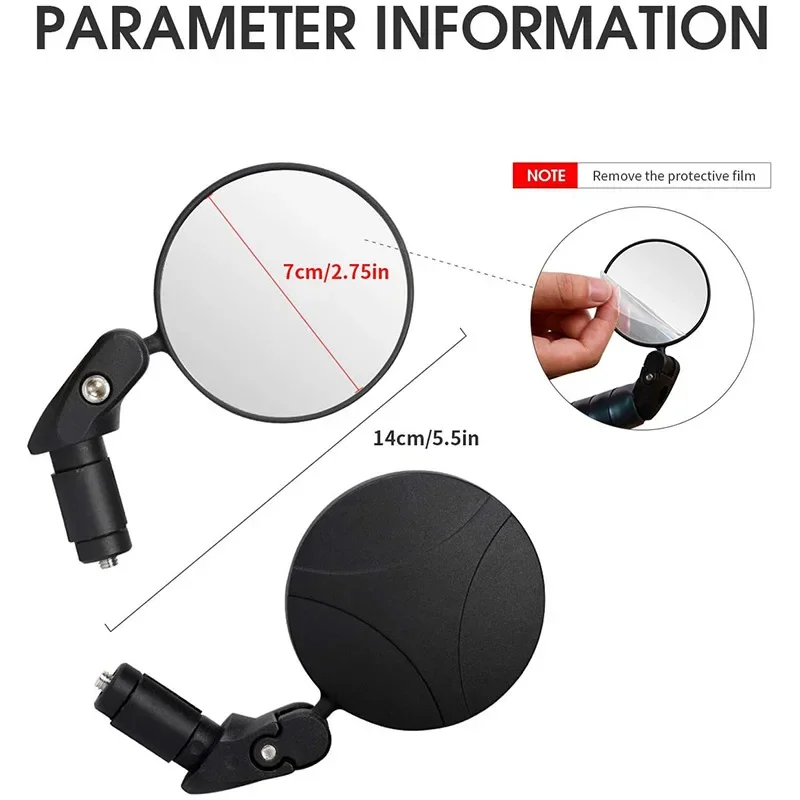 Universal Bicycle Rearview Mirror Adjustable Rotate Wide-Angle Cycling Handlebar Rear View for MTB Road Bike Accessories_voghion.com