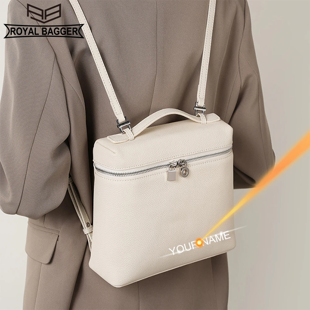 

Royal Bagger Fashion Casual Backpack for Women Genuine Cow Leather Shoulder Bag Travel Large Capacity Backpacks 2366