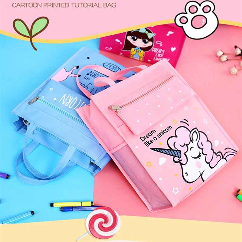 

A4 File Folder Cute Bear Document Organizer Holder Korean 13 Inches Laptop bag Kawaii Information Bag Girl Stationery