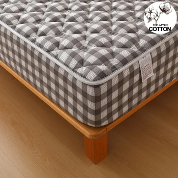 Protecteur de matelas de style à carreaux de qualité supérieure, housse de matelas et matelassée respirante, antimicrobienne, sans bruit, à carreaux classiques 1