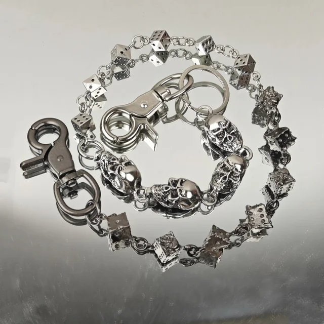 小物 Y2K Dice chain Retro DIY Dice Put Together Skull Pants Chain Y2K