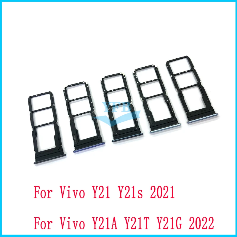 Tiroir Double Carte SIM + MicroSD Pour Vivo Y21 / Y21S / Y21T - Plateau Remplacement Bleu Foncé / Noir