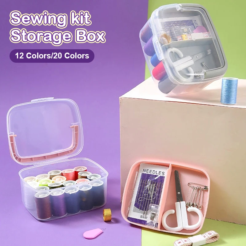 

1 Set Sewing Kit Box Multifunction Portable Sewing Kit Storage Box Hand Sewing Needlework Household Sewing Tools DIY Garments