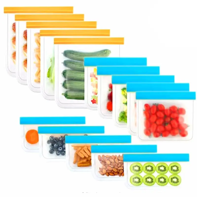 Reusable PEVA Food Storage Ziplock Self-Sealed Fresh-keeping Bags